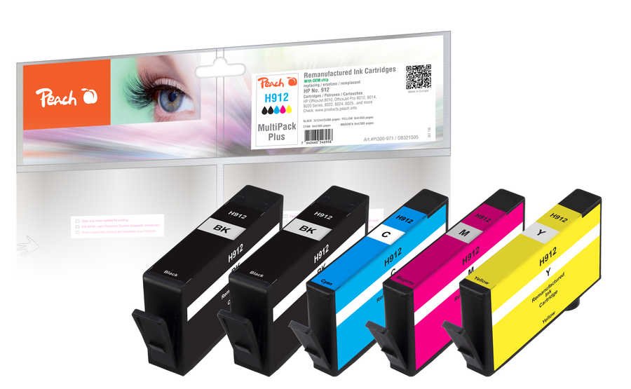 EAN 7640460546958 - Peach PI300-971 cartucho de tinta 5 pieza(s) Compatible Rendimiento estándar Negro, Cian, Magenta, Amaril imagen 1