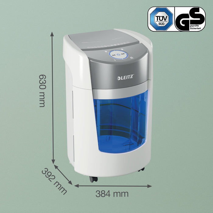 EAN 4002432142460 - Leitz IQ OptiMax Small Office 350 triturador de papel Microcorte 58 dB 22,3 cm Gris, Blanco imagen 7
