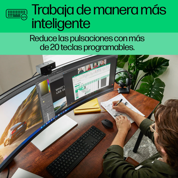 EAN 0196188162200 - HP 450 BLK Programmable Wireless Keyboard teclado RF inalámbrica + USB Negro imagen 8