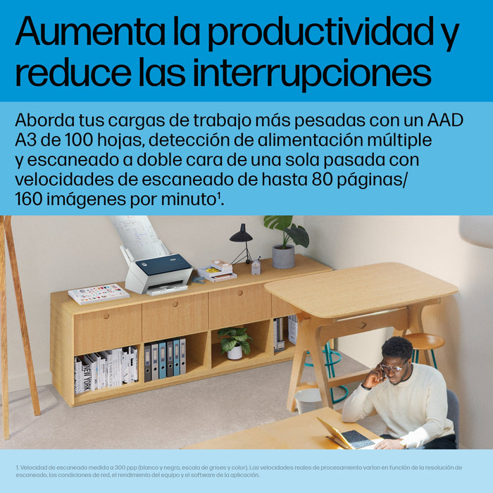 EAN 0198701400714 - HP ScanJet Enterprise Flow 9000 s1 Escáner alimentado con hojas 600 x 600 DPI A3 Azul, Blanco imagen 6