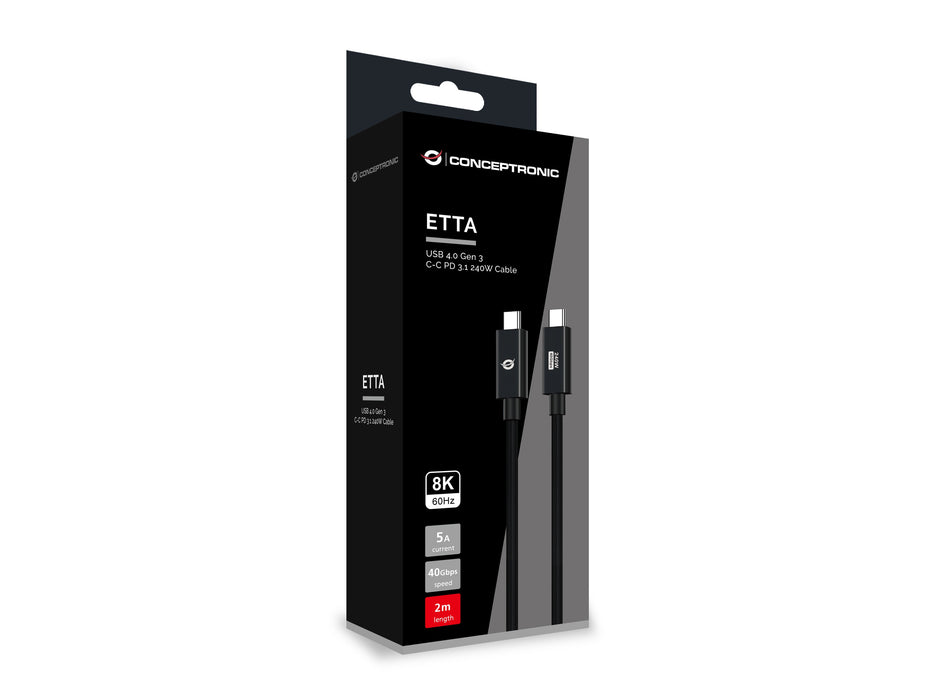 EAN 4015867237953 - Conceptronic ETTA04B20 cable USB USB4 Gen 3x2 2 m USB C Negro imagen 4