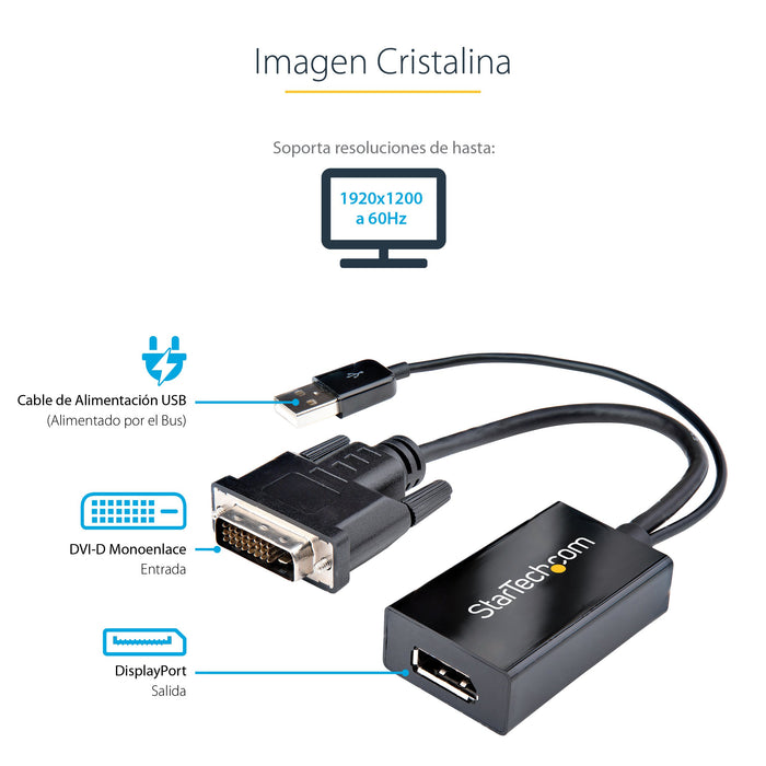 EAN 0065030875851 - StarTech.com DVI2DP2 adaptador de cable de vídeo 0,254 m Negro imagen 12