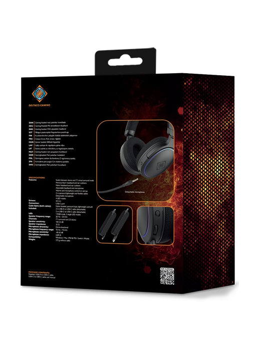 EAN 7333048060808 - Deltaco Gaming GAM-162 auricular y casco Auriculares Alámbrico Diadema Juego USB Tipo C Negro imagen 14