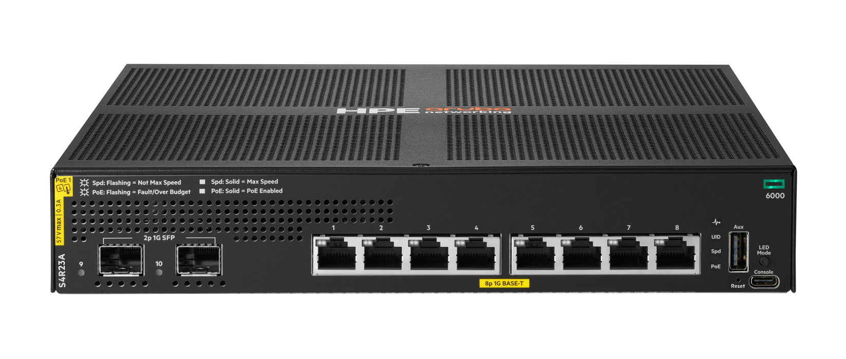 EAN 5902002369138 - HPE Aruba Networking CX 6000 8p 10M/100M/1G Class4 PoE 2p SFP 1G 67W Switch imagen 1