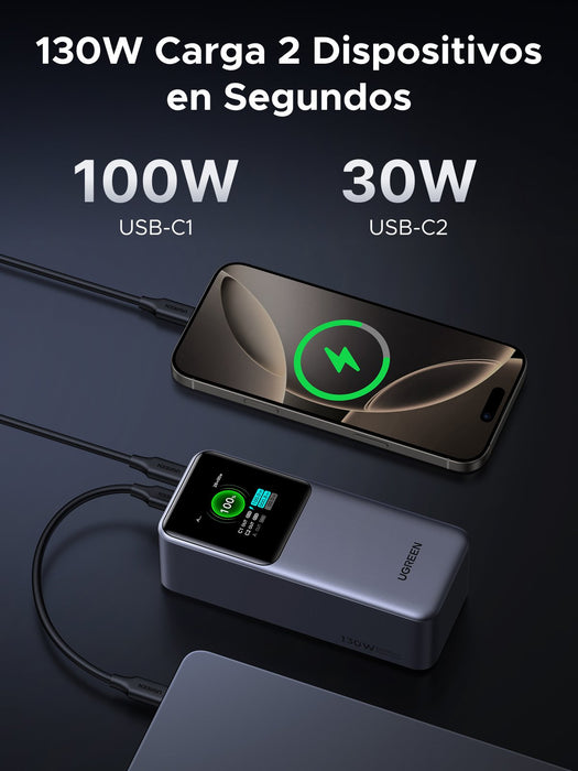 EAN 6941876242924 - Ugreen 20000mAh 130W Fast Charging Powerbank Litio Gris imagen 23