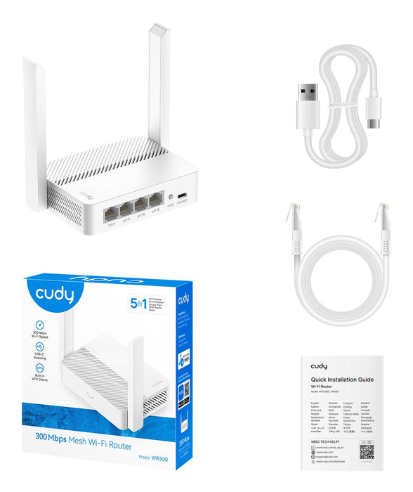 EAN 6971690790028 - Cudy WR300 router inalámbrico Ethernet rápido Banda única (2,4 GHz) Blanco imagen 6