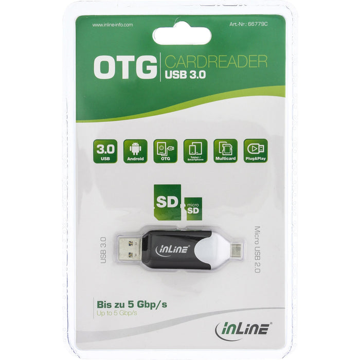 EAN 4043718232321 - InLine 66779C lector de tarjeta USB/Micro-USB Negro imagen 3