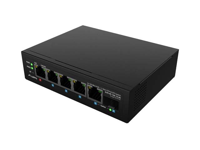 EAN 5901969447354 - Lanberg ILFE-4P-1GE-1S-90 switch No administrado Fast Ethernet (10/100) Energía sobre Ethernet (PoE) 1U N imagen 5