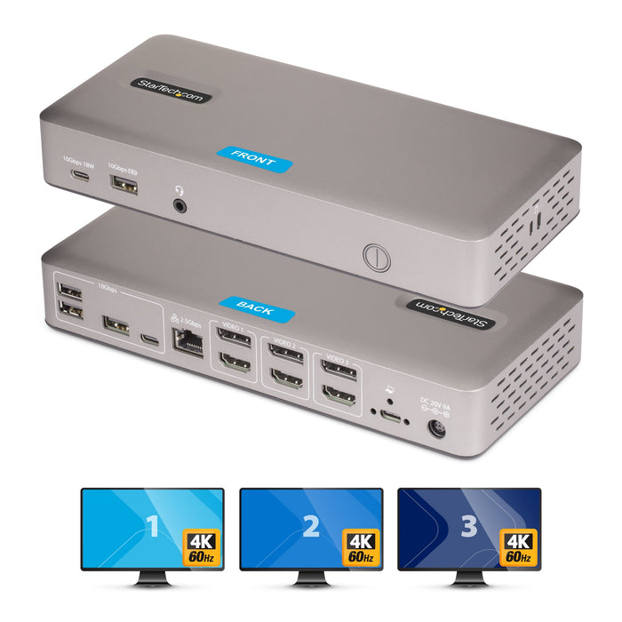 EAN 65030902885 - StarTech.com 150UE-USB4DOCKTRIPLE base para portátil y replicador de puertos Alámbrico Gris imagen 19