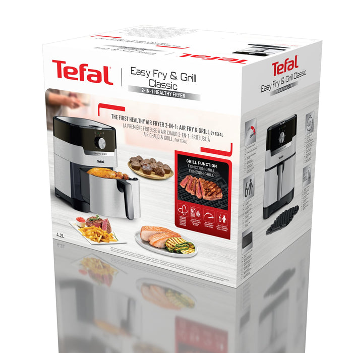 EAN 3045380024441 - Tefal Easy Fry & Grill EY501A Sencillo 4,2 L Independiente 1550 W Freidora de aire caliente Negro, Acero  imagen 11