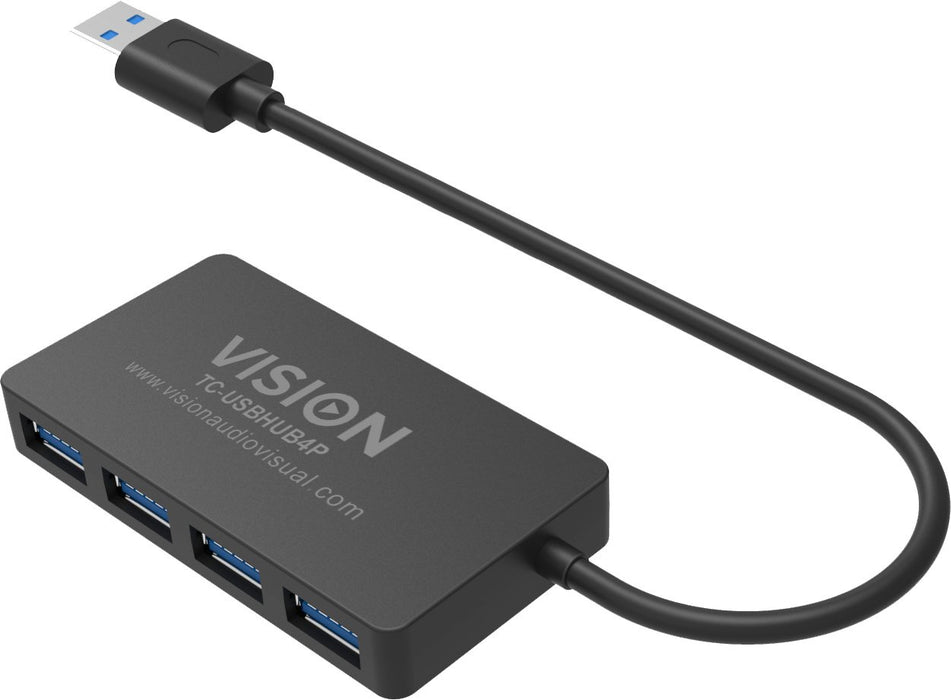 EAN 1154643600000 - Vision TC-USBHUB4P hub de interfaz USB 3.2 Gen 1 (3.1 Gen 1) Type-A 5 Mbit/s Negro imagen 2