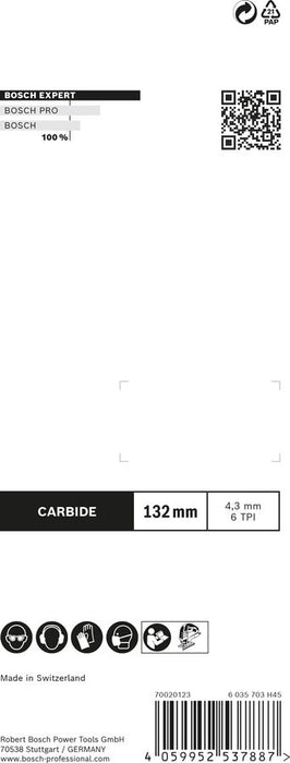 EAN 4059952537887 - Bosch Expert T 341 HM Hoja de sierra de vaivén Carburo 3 pieza(s) imagen 3