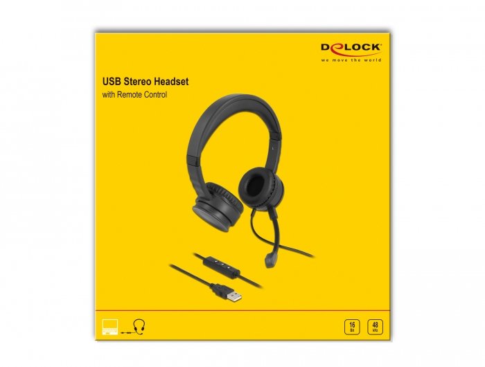 EAN 4043619271801 - DeLOCK 27180 auricular y casco Alámbrico Diadema USB tipo A Negro imagen 2