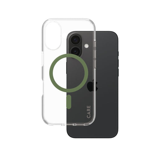 EAN 5715685004353 - PanzerGlass CARE™ by ® Urban Combat Case Transparent w. Green MagSafe iPhone 16 funda para teléfono móvil imagen 1