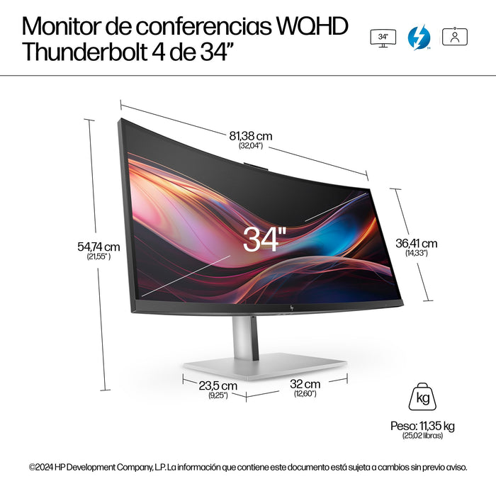 EAN 5715063476611 - HP شاشة الاجتماعات Series 7 Pro WQHD مقاس 34 بوصة - 734pm pantalla para PC 86,4 cm (34") 3440 x 1440 Pixe imagen 7