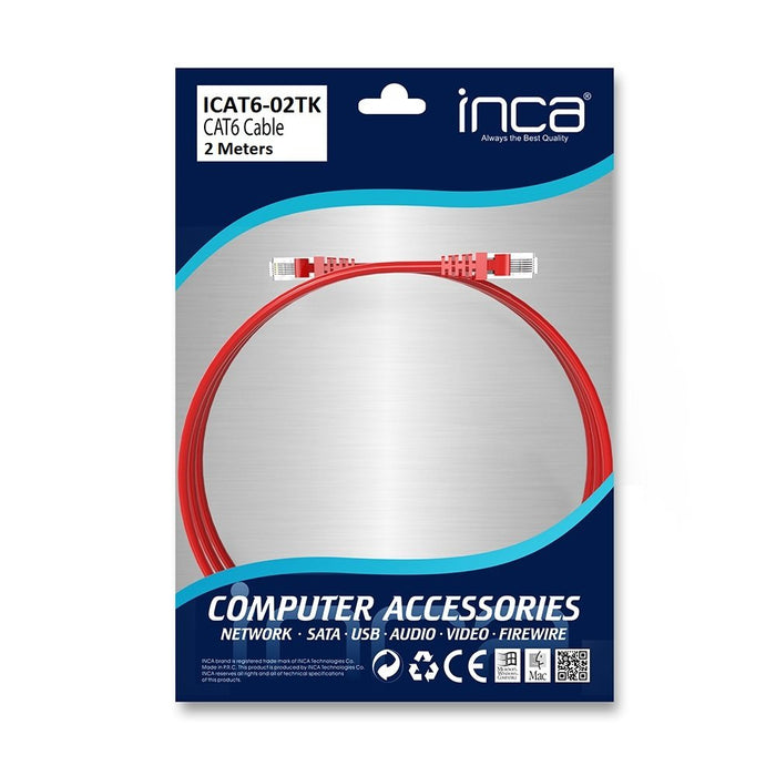 EAN 8697980467347 - Inca CAT6 RJ45 2 m cable de red Rojo U/UTP (UTP) imagen 7