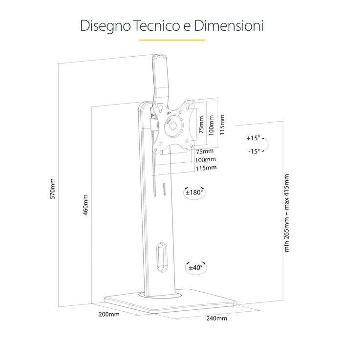 EAN 0065030891868 - StarTech.com FPPNEUSTND soporte para monitor 86,4 cm (34") Negro imagen 23