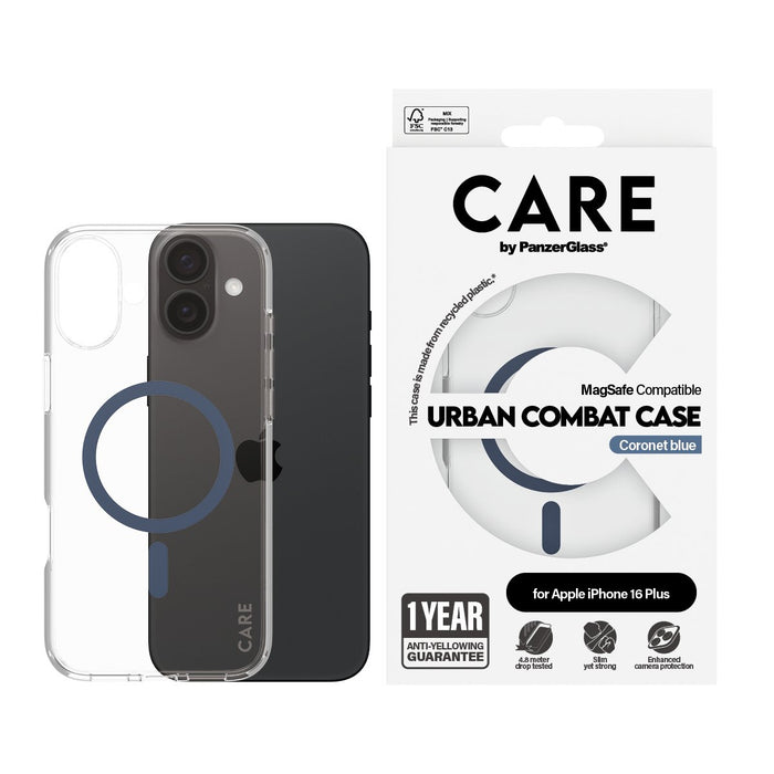 EAN 5715685004339 - PanzerGlass CARE™ by ® Urban Combat Case Transparent w. Blue MagSafe iPhone 16 Plus funda para teléfono m imagen 2