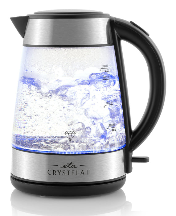EAN 8590393335381 - Eta Crystela II tetera eléctrica 1,7 L 2200 W Negro, Acero inoxidable, Transparente imagen 1