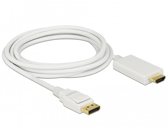 EAN 4043619838196 - DeLOCK 83819 adaptador de cable de vídeo 3 m DisplayPort HDMI Blanco imagen 2