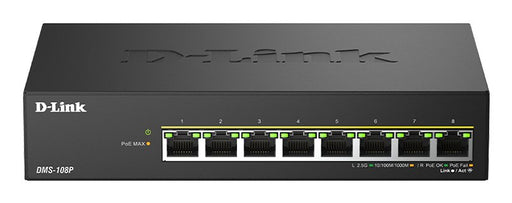 EAN 0790069476839 - D-Link DMS-108P/E switch No administrado 2.5G Ethernet (100/1000/2500) Energía sobre Ethernet (PoE) Negro imagen 1