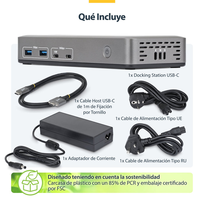 EAN 0065030921756 - StarTech.com 196UE-USBC-DOCK base para portátil y replicador de puertos Alámbrico USB 3.2 Gen 2 (3.1 Gen  imagen 11