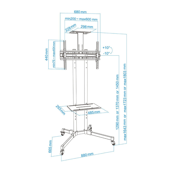 EAN 8433281008229 - TooQ FS1470M-B soporte para pantalla de señalización 177,8 cm (70") Negro imagen 14