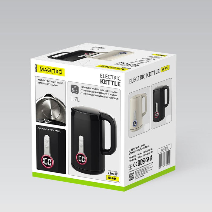 EAN 4820096555903 - Maestro MR-025-BLACK tetera eléctrica 1,7 L 2200 W Negro imagen 3