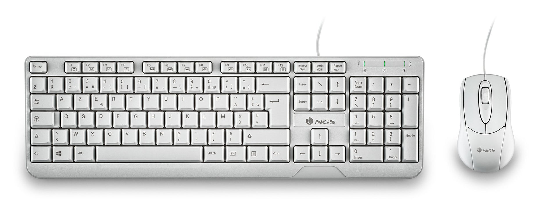 EAN 8435430624151 - NGS COCOAKITWHITEFRENCH FR teclado Ratón incluido Hogar / Oficina USB AZERTY Francés Blanco imagen 2
