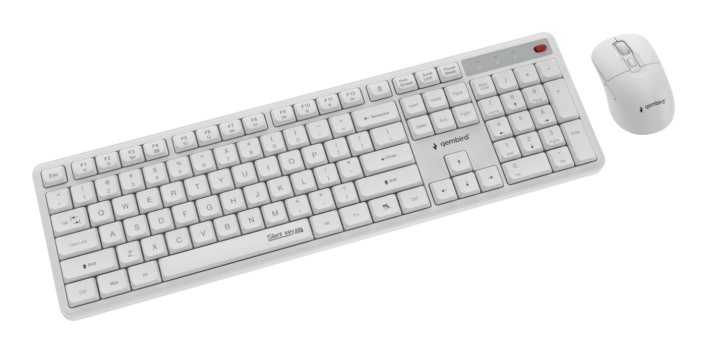 EAN 8716309137041 - Gembird KBS-WMS-01-W teclado Ratón incluido Oficina RF inalámbrico QWERTY Internacional de EE.UU. Blanco imagen 4