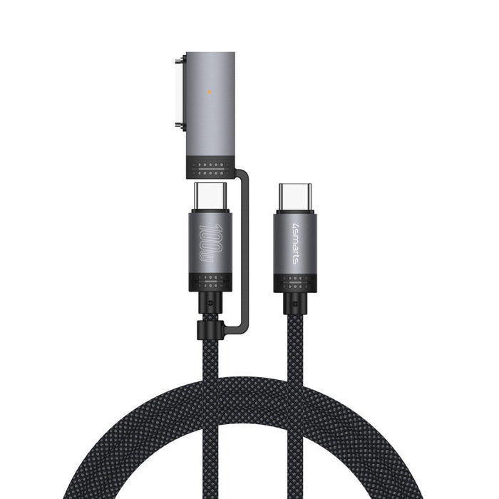 EAN 4252011910236 - 4smarts ComboCord cable USB 2 m USB C USB C/MagSafe 3 Negro, Gris imagen 1