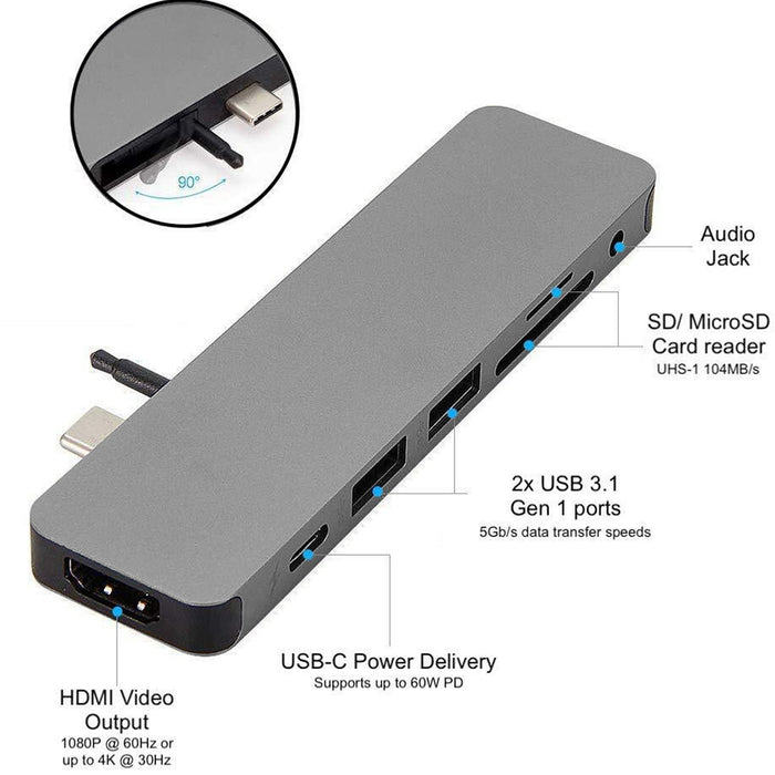 EAN 0817110013536 - Sanho HyperDrive SOLO 7-in-1 Alámbrico USB 3.2 Gen 1 (3.1 Gen 1) Type-C Gris imagen 4