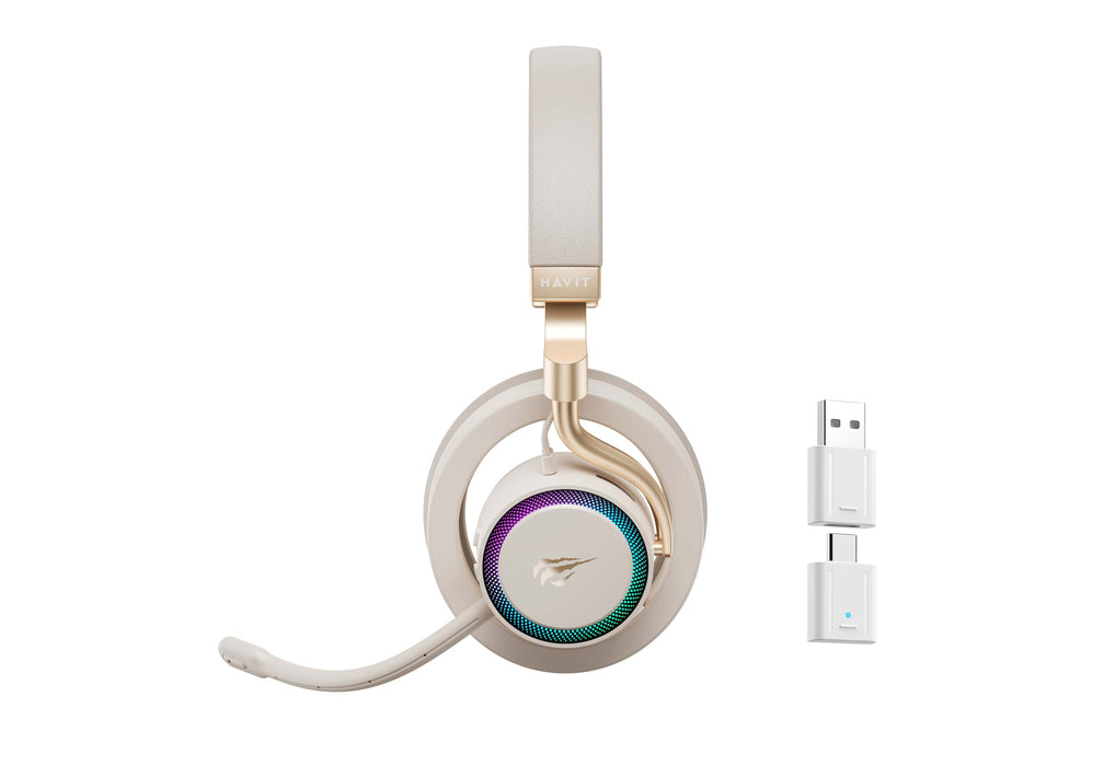 EAN 6939119045227 - Havit Fuxi-H8 (Gold) Auriculares Inalámbrico y alámbrico Diadema Juego USB Tipo C Bluetooth Oro imagen 3