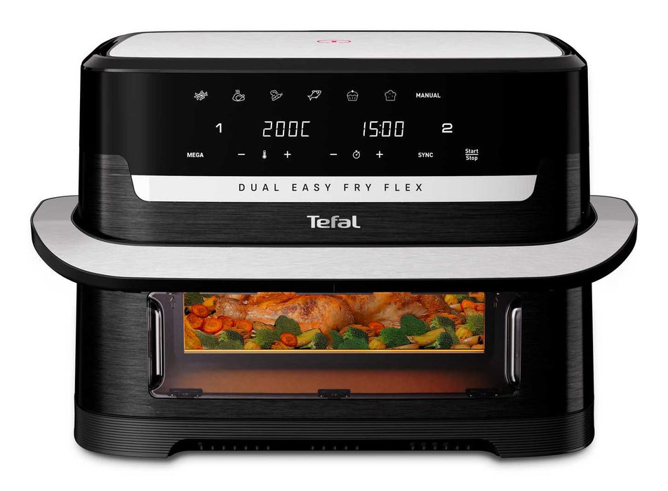 EAN 3045380028760 - Tefal Dual Easy Fry Flex EY9228 9 L Independiente 2700 W Freidora de aire caliente Negro, Acero inoxidabl imagen 2
