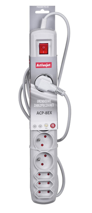 EAN 5901452155452 - Activejet APN-8G/3M-GR base múltiple 8 salidas AC Interior Gris imagen 3