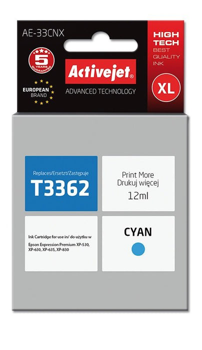 EAN 5901443106739 - Activejet AE-33CNX cartucho de tinta 1 pieza(s) Compatible Alto rendimiento (XL) Cian imagen 1
