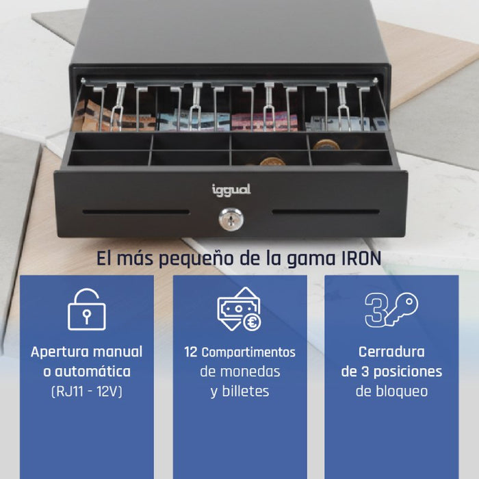 EAN 8435364320709 - iggual IRON-XS Cajón de efectivo automático y manual imagen 7