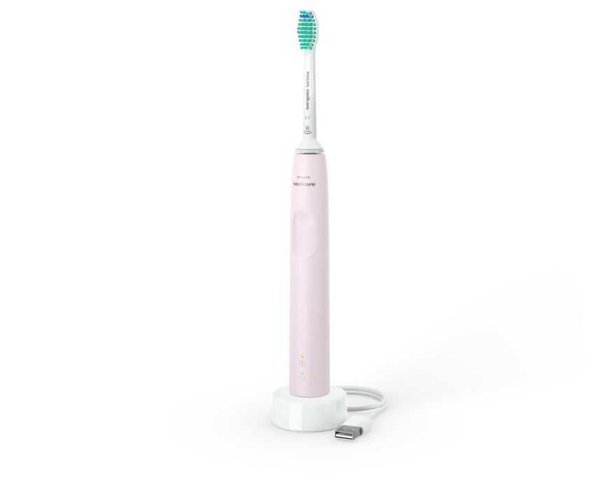 EAN 8710103985563 - Philips 3100 series HX3671/11 cepillo eléctrico para dientes Adulto Cepillo dental sónico Rosa, Blanco imagen 2