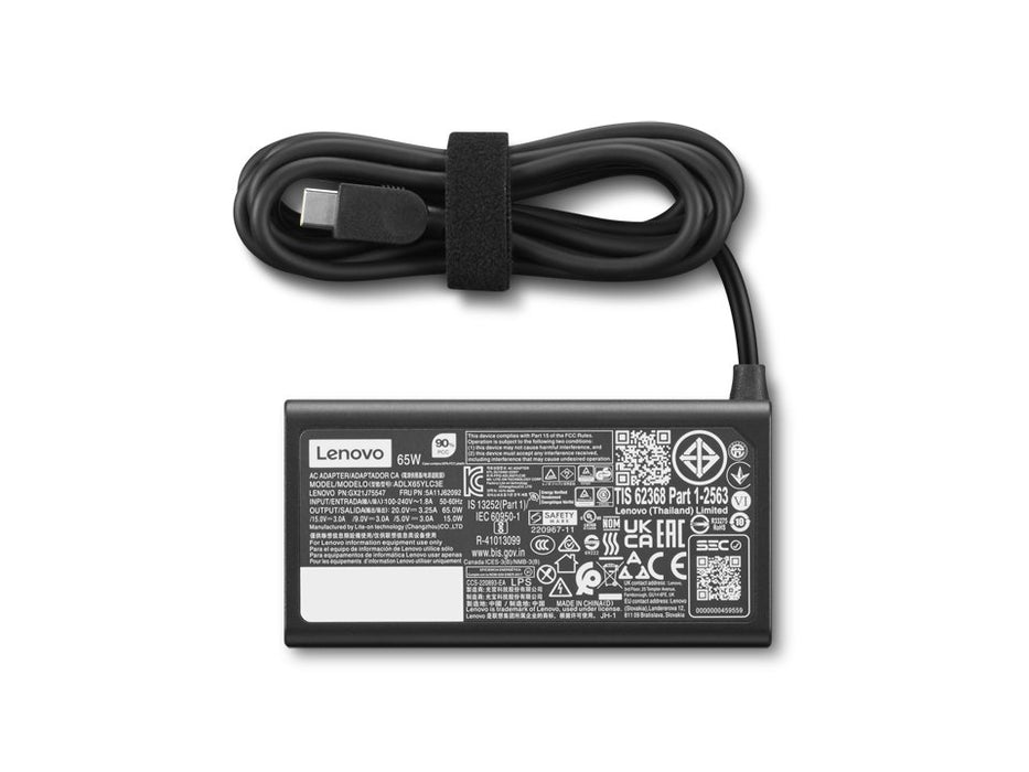 EAN 0195892127512 - Lenovo 4X21S91187 adaptador e inversor de corriente Interior 65 W Negro imagen 2