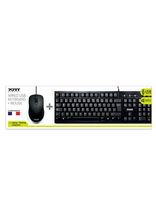 EAN 3567049009007 - Port Designs 900900 teclado Ratón incluido Oficina USB AZERTY Francés Negro imagen 3