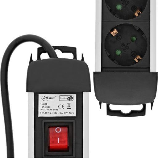EAN 4043718188291 - InLine 16431A base múltiple 1,5 m 3 salidas AC Negro imagen 2
