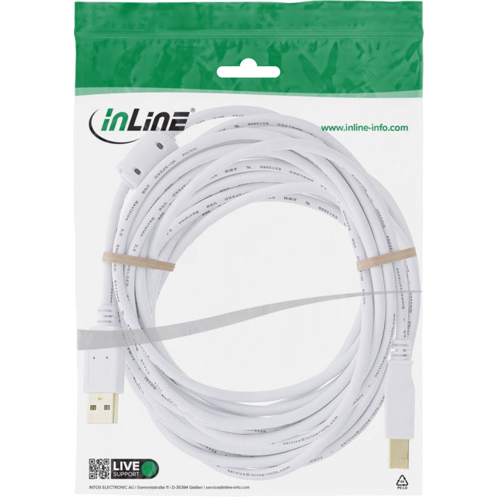 EAN 4043718253081 - InLine 34550W cable USB USB 2.0 10 m USB A USB B Blanco imagen 2