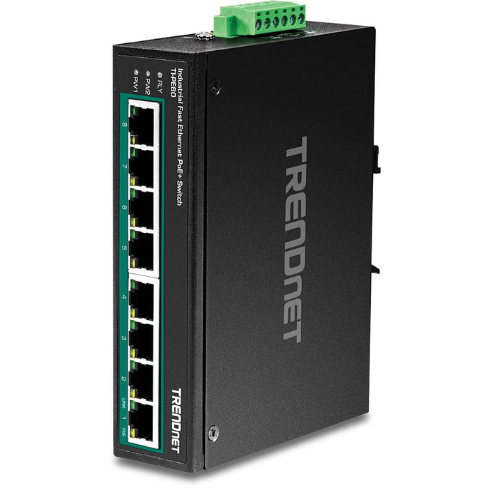 EAN 0710931161779 - Trendnet TI-PE80 switch No administrado Fast Ethernet (10/100) Energía sobre Ethernet (PoE) Negro imagen 1