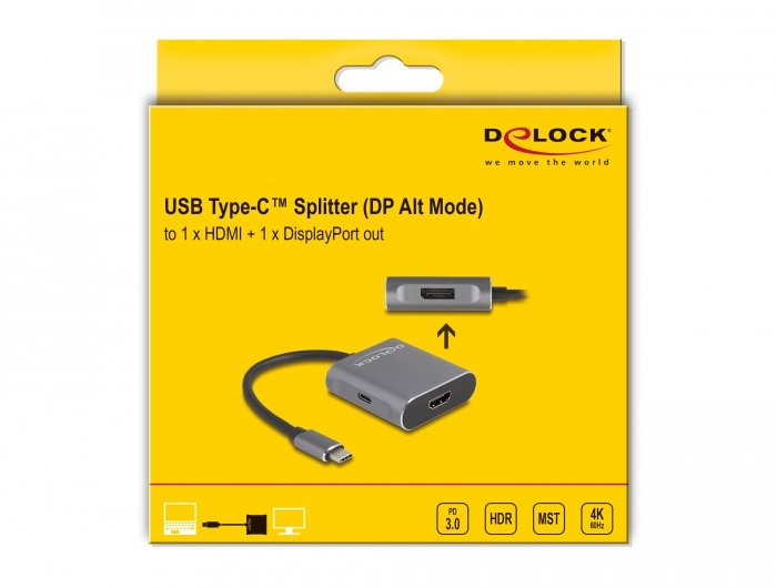 EAN 4043619878673 - DeLOCK 87867 divisor de video HDMI/DisplayPort 1x HDMI + 2x DisplayPort imagen 2