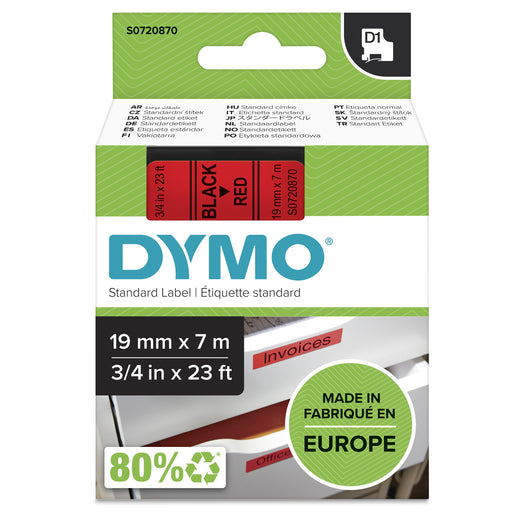 EAN 5411313452175 - DYMO D1 Standard - Black on Red - 19mm cinta para impresora de etiquetas Negro sobre rojo imagen 1