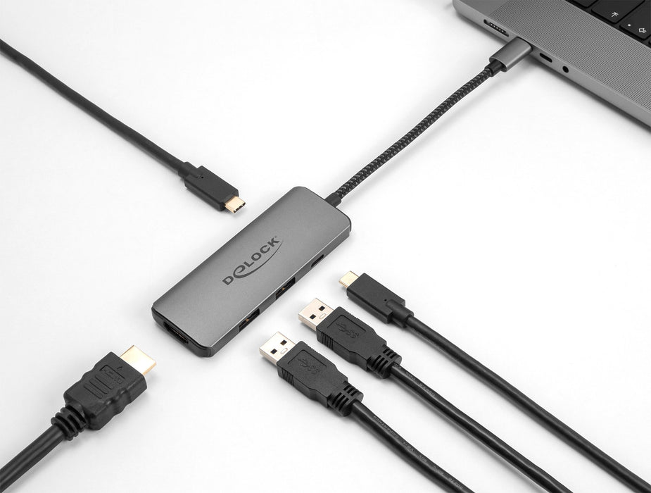 EAN 4043619878048 - DeLOCK 87804 base para portátil y replicador de puertos Alámbrico USB 3.2 Gen 1 (3.1 Gen 1) Type-C Gris imagen 3