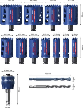 EAN 4059952535944 - Bosch 2 608 900 448 sierra de corona Taladro 11 pieza(s) imagen 3