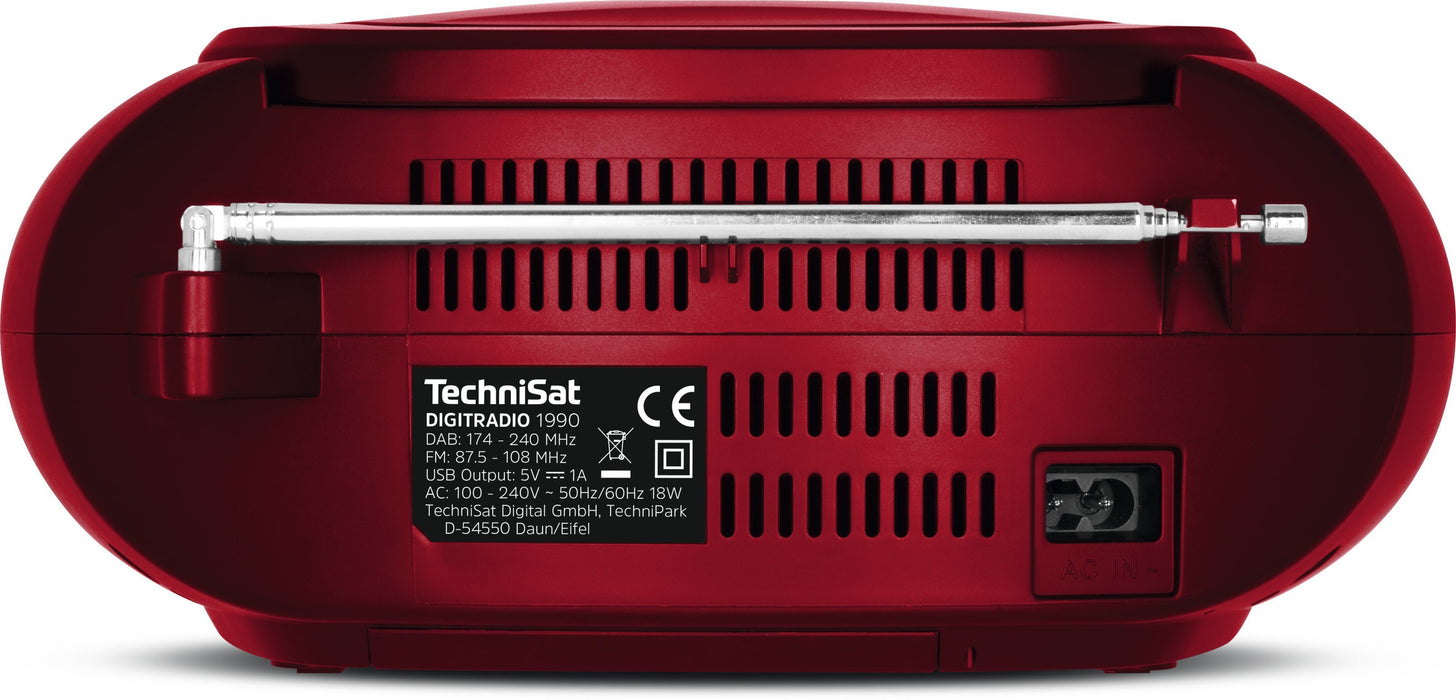 EAN 4019588339521 - TechniSat DigitRadio 1990 Digital 3 W DAB+, FM Rojo Reproducción MP3 imagen 5