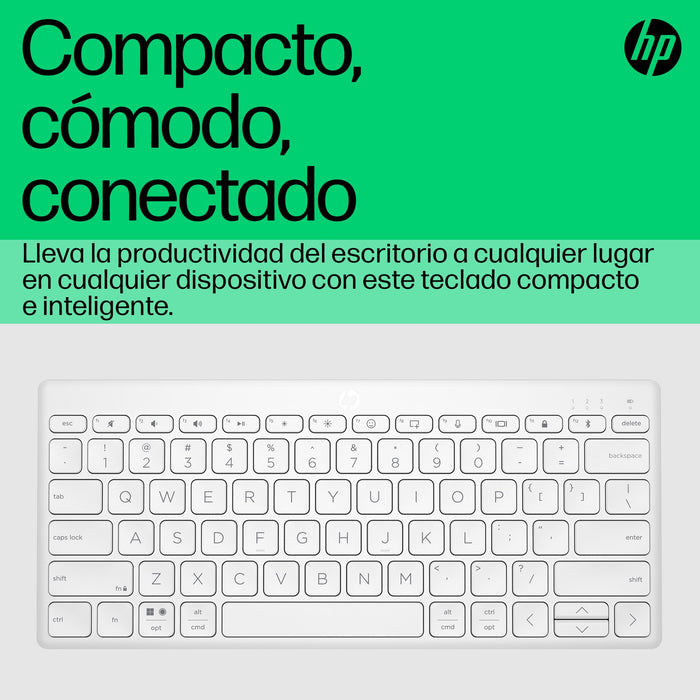 EAN 196548516759 - HP 350 WHT Compact Multi-Device Keyboard teclado Hogar Blanco imagen 3