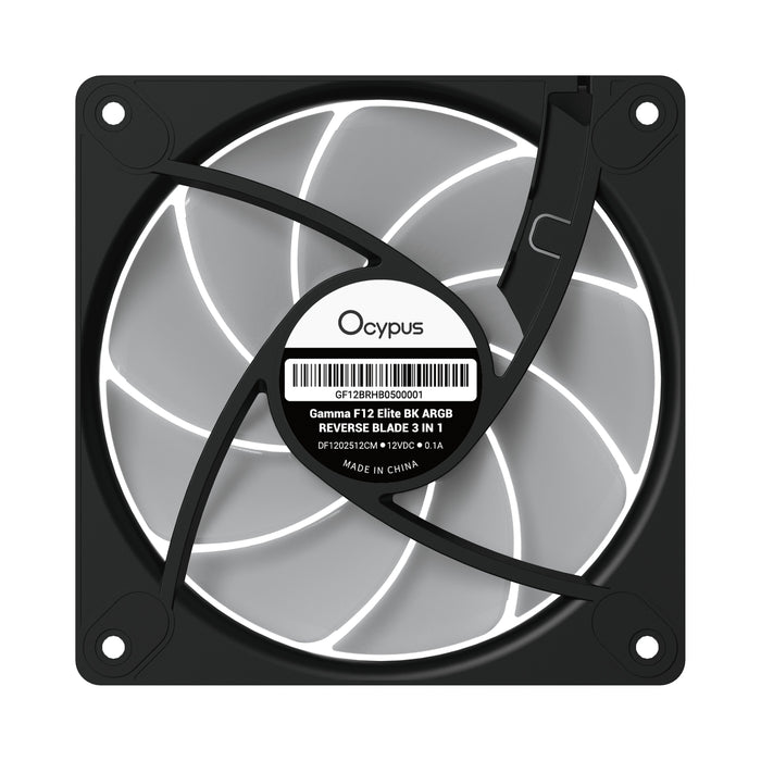 EAN 6977414881676 - Ocypus Gamma F12 Elite ARGB REVERSE BLADE 3-IN-1 Carcasa del ordenador Ventilador 12 cm Negro 1 pieza(s) imagen 7